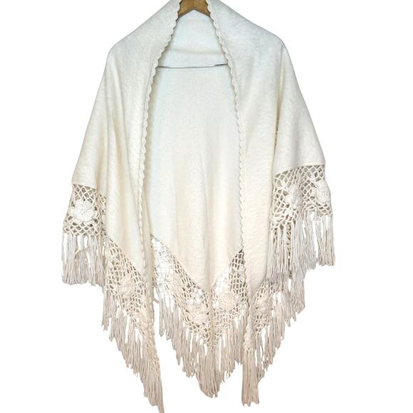 Alpaca blend Exotic Shawl Wrap Triangle style Simply Natural - Picture 5 of 10